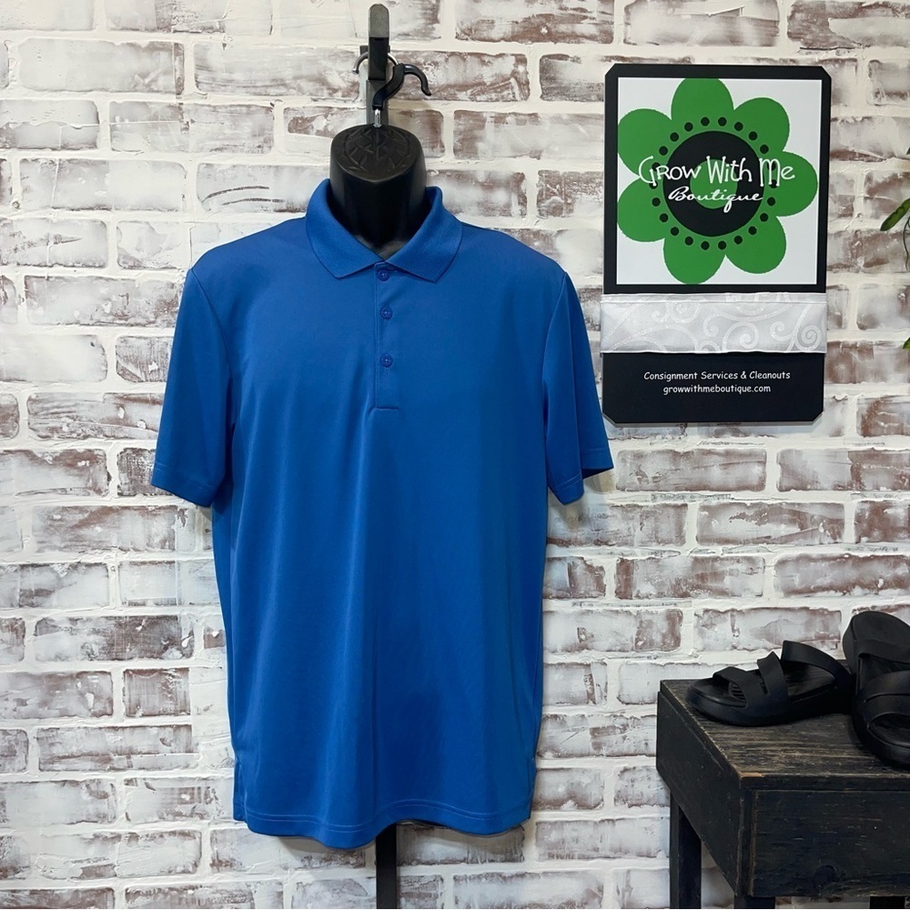 Adidas Blue Polo Shirt Vibrant Knit Design